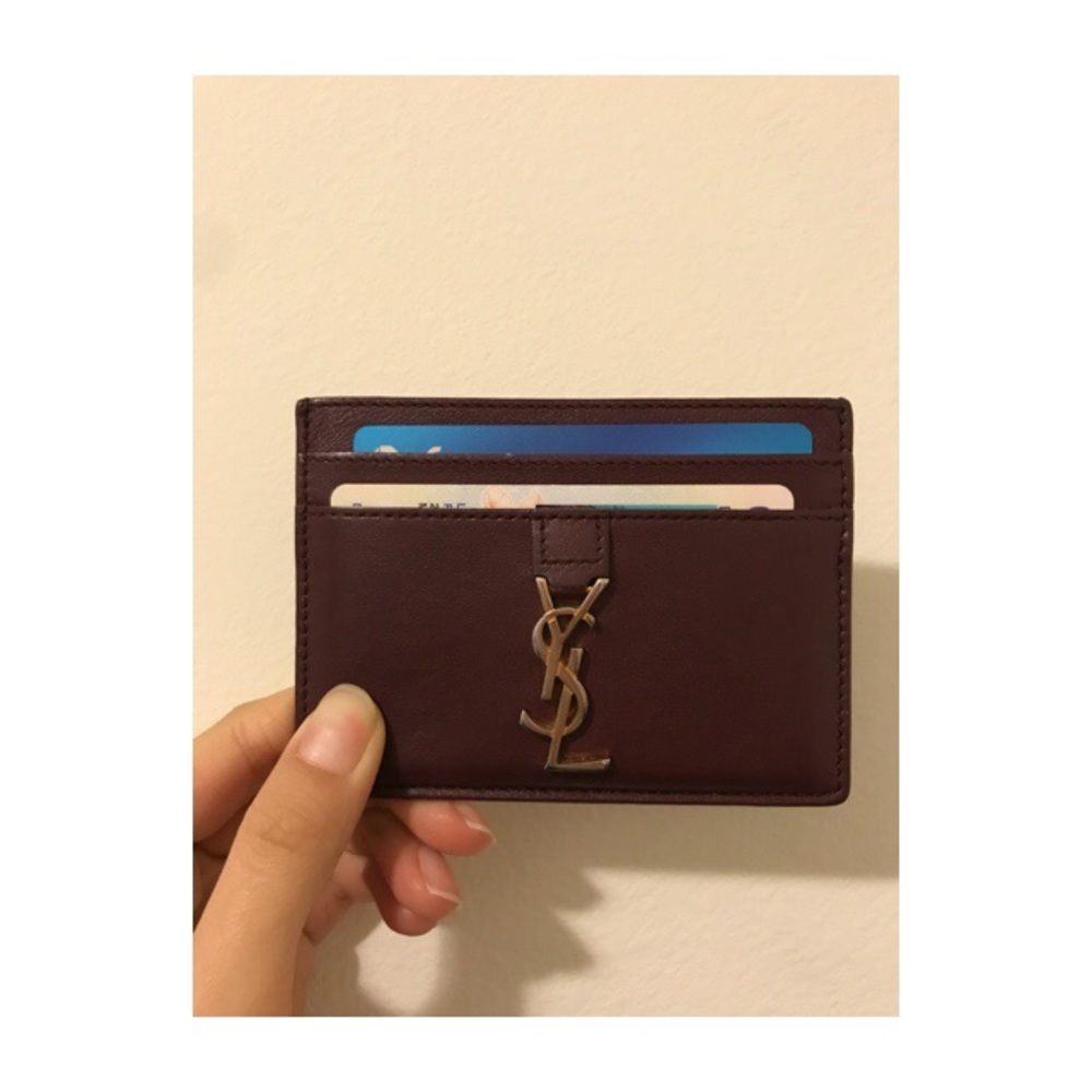 ‼️SALE‼️ Authentic rare maroon/plum YSL cardholder